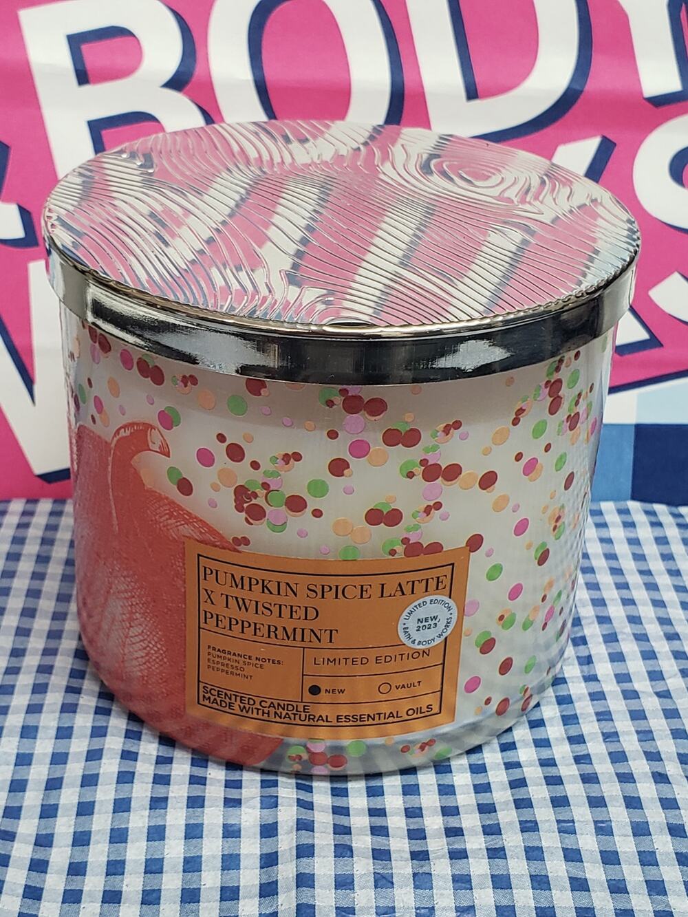 BBW Pumpkin Spice Latte X Twisted Peppermint Limited Edition Large 3 Wick Candle